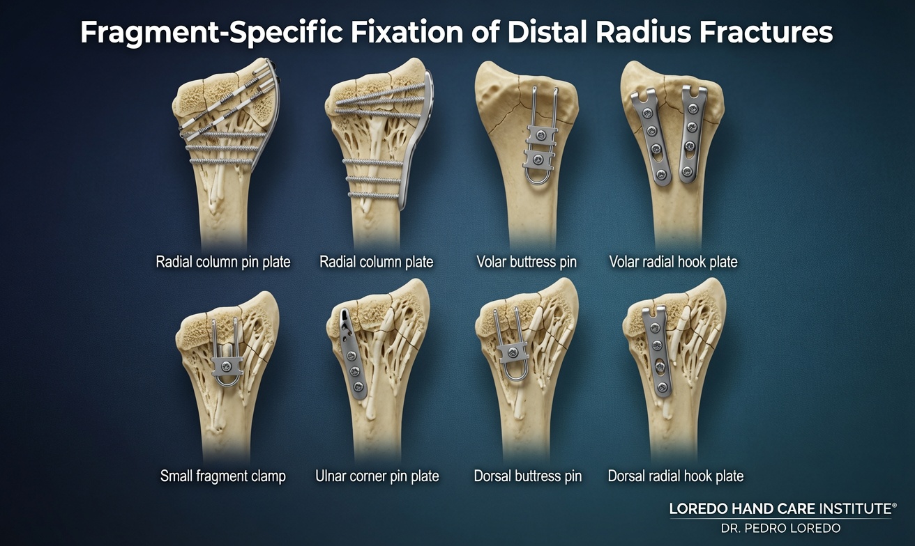 Fragment-specific fixation technique for complex comminuted distal radius fractures
