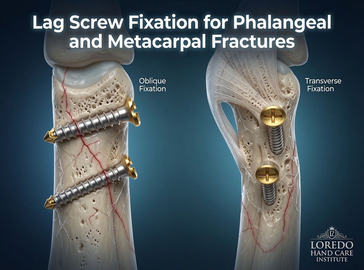 Screw fixation techniques for phalanx and metacarpal fractures using headless compression screws