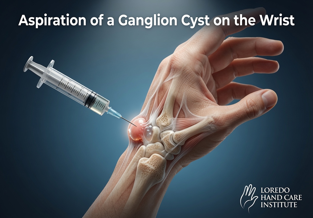 Needle aspiration of a ganglion cyst on the wrist performed in the office under local anesthesia